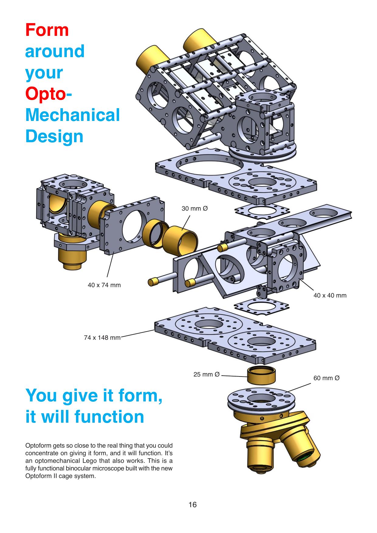 Optoform II binocular microscope CAD