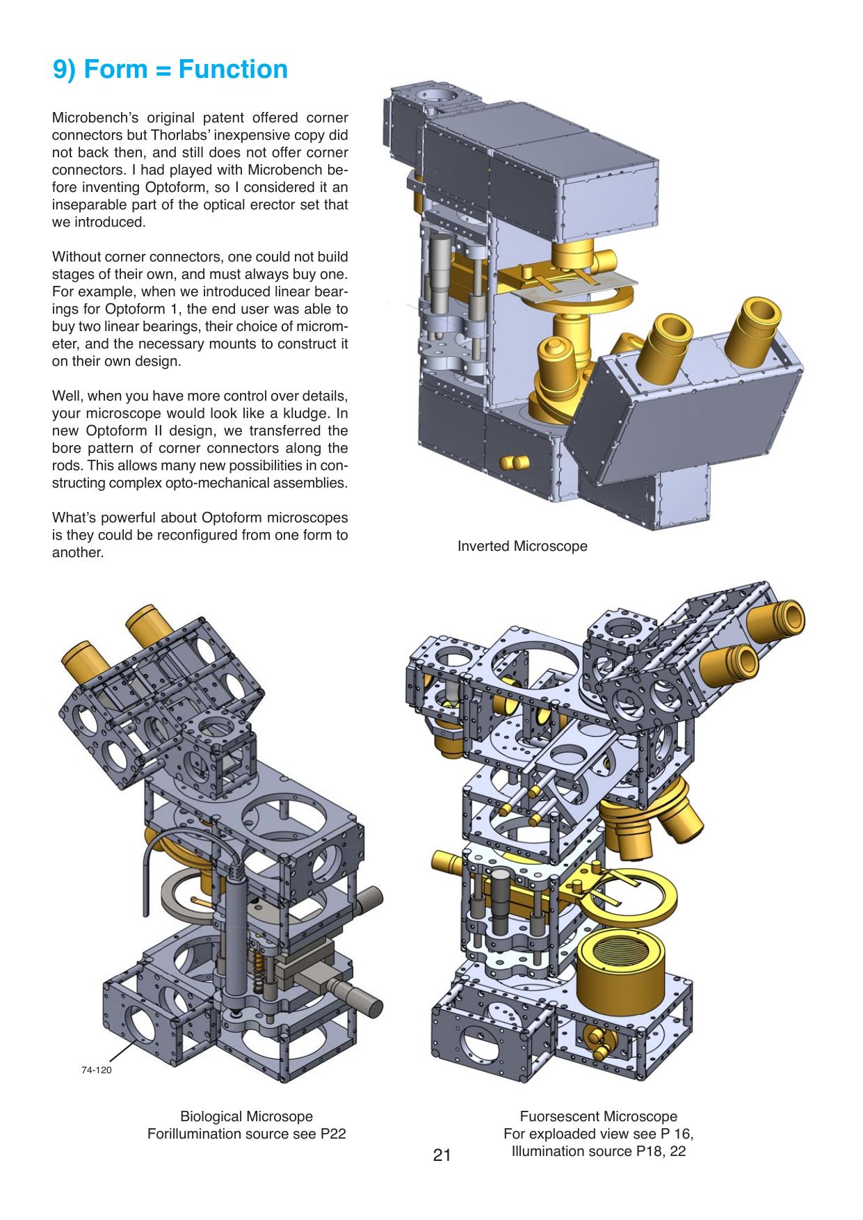 Optoform microscope configurations